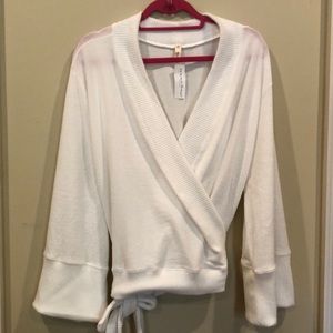 White wrap around sweater!